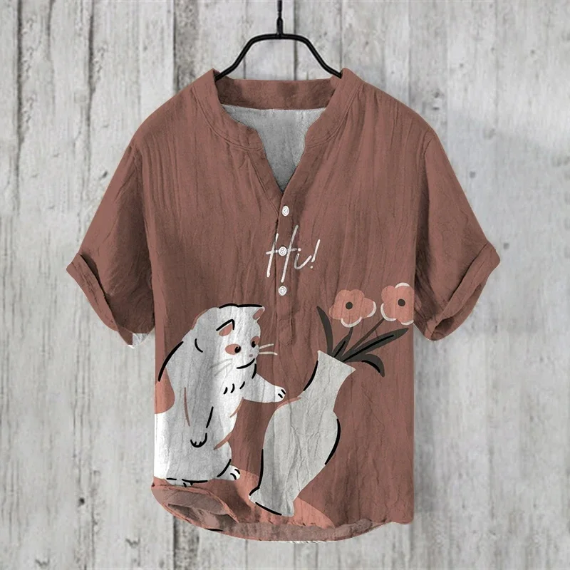 Landscape painting men's summer vacation leisure luxury social fashion print Hawaiian short sleeved shirt elegant retro clothing
Landscape painting men's summer vacation leisure luxury social fashion print Hawaiian short sleeved shirt elegant retro clothing