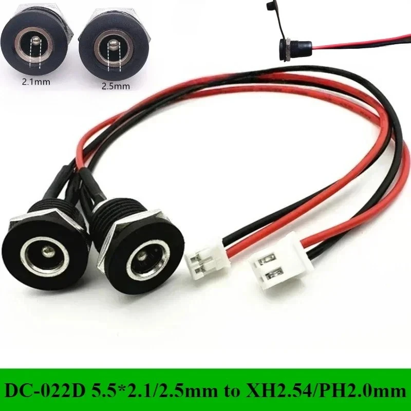DC-022D 5.5*2.1/2.5mm to XH2.54/PH2.0mm 2P length 20cm 22AWG DC Power Plug Socket Connector With Nut Panel Mounting Jack Adaptor 
DC-022D 5.5*2.1/2.5mm to XH2.54/PH2.0mm 2P length 20cm 22AWG DC Power Plug Socket Connector With Nut Panel Mounting Jack Adaptor