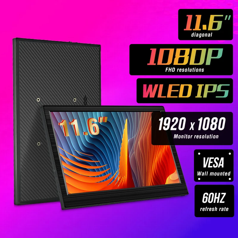 Anmite 11.6 Inch Portable IPS Monitor USB Type-C HDMI Compatible with Phone Laptop Desktop MAC Switch PS4 XBOX - 
Anmite 11.6 Inch Portable IPS Monitor USB Type-C HDMI Compatible with Phone Laptop Desktop MAC Switch PS4 XBOX -