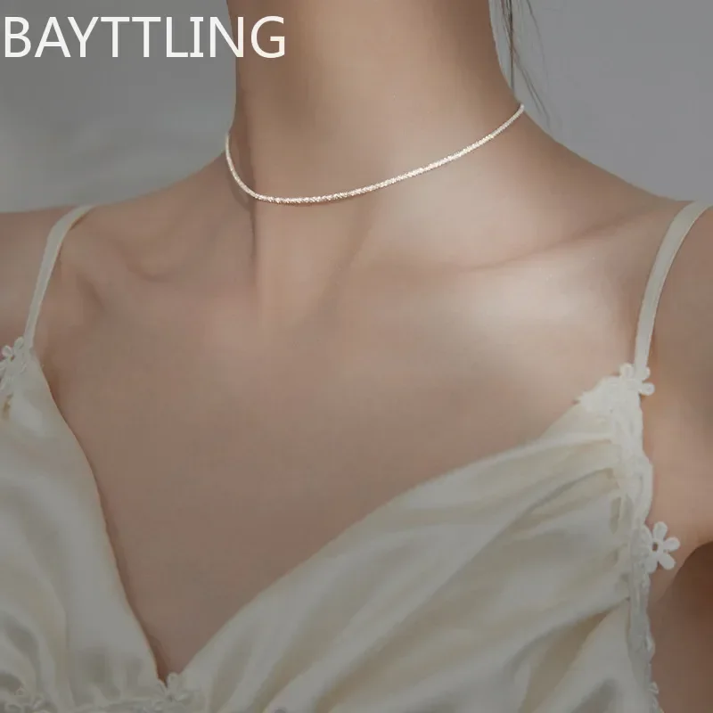 Popular 925 Sterling Silver Sparkling Clavicle Chain Choker Necklace For Women Fine Jewelry Wedding Party Birthday Gift
Popular 925 Sterling Silver Sparkling Clavicle Chain Choker Necklace For Women Fine Jewelry Wedding Party Birthday Gift