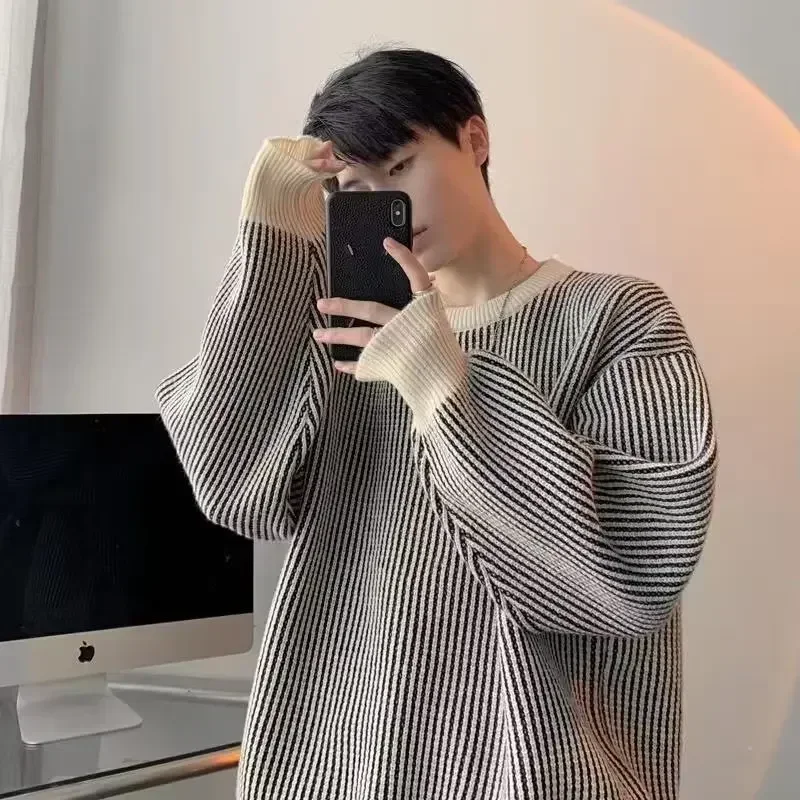 Men Jumpers O Neck Flat Knitted Striped Sweaters Long Sleeve Pullovers Casual Loose Fit Slight Strech 2025 New Winter Spliced
Men Jumpers O Neck Flat Knitted Striped Sweaters Long Sleeve Pullovers Casual Loose Fit Slight Strech 2025 New Winter Spliced