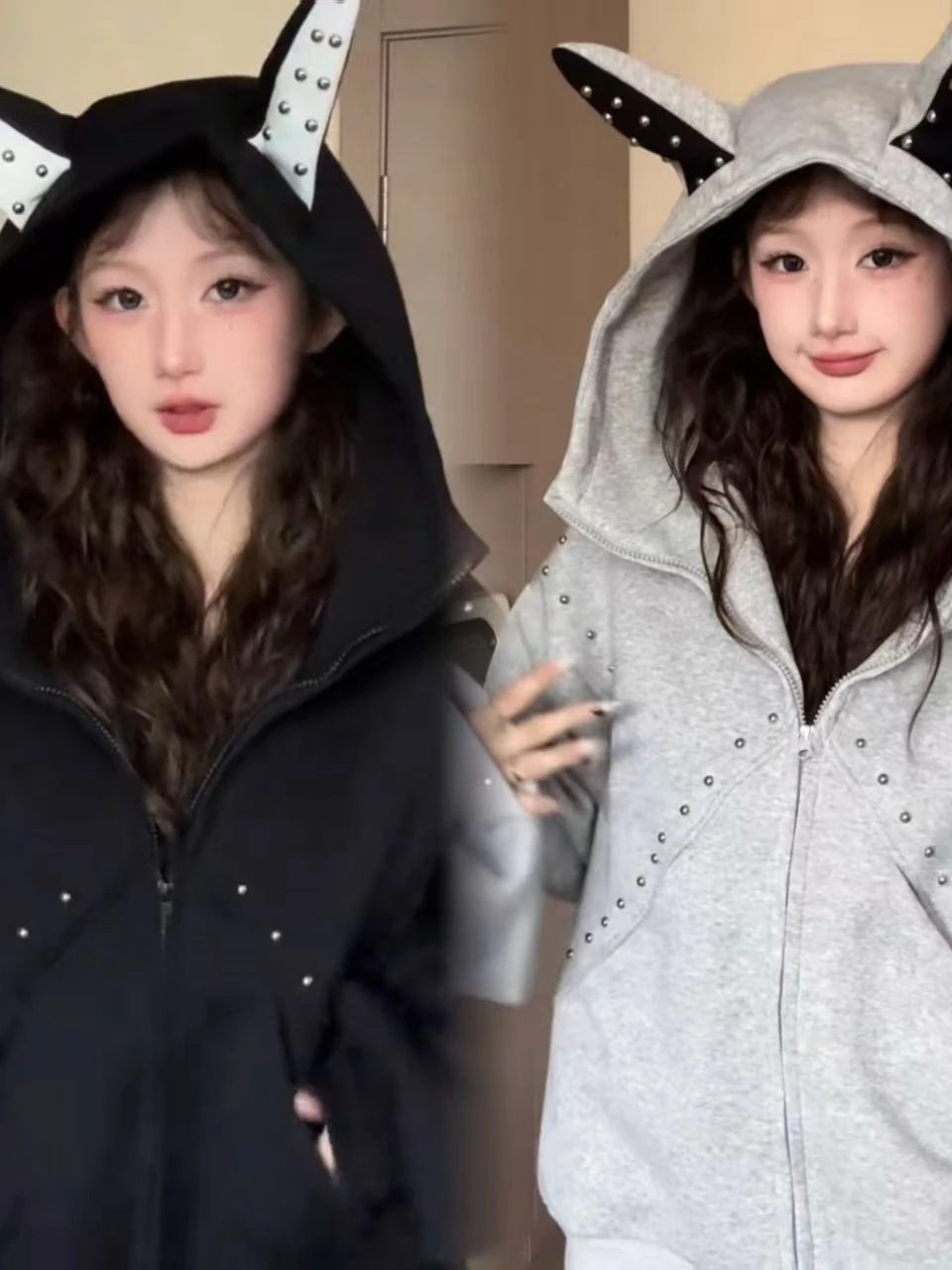 Spring Autumn American Splicing Rivet Doberman Pinscher Ear Match All Pure Color Hoodie Sweet Cool Design Short Jacket
Spring Autumn American Splicing Rivet Doberman Pinscher Ear Match All Pure Color Hoodie Sweet Cool Design Short Jacket