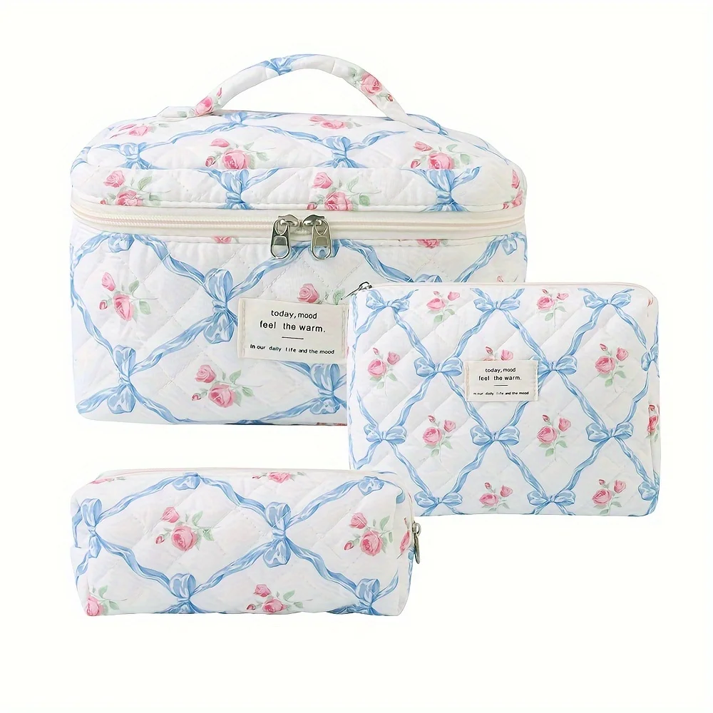 "Charming Bowknot" 3-Piece Set Cute Bowknot Cotton Makeup Bags - Large Capacity, Non-Waterproof Cosmetic & Toiletry Organizer wi
"Charming Bowknot" 3-Piece Set Cute Bowknot Cotton Makeup Bags - Large Capacity, Non-Waterproof Cosmetic & Toiletry Organizer wi