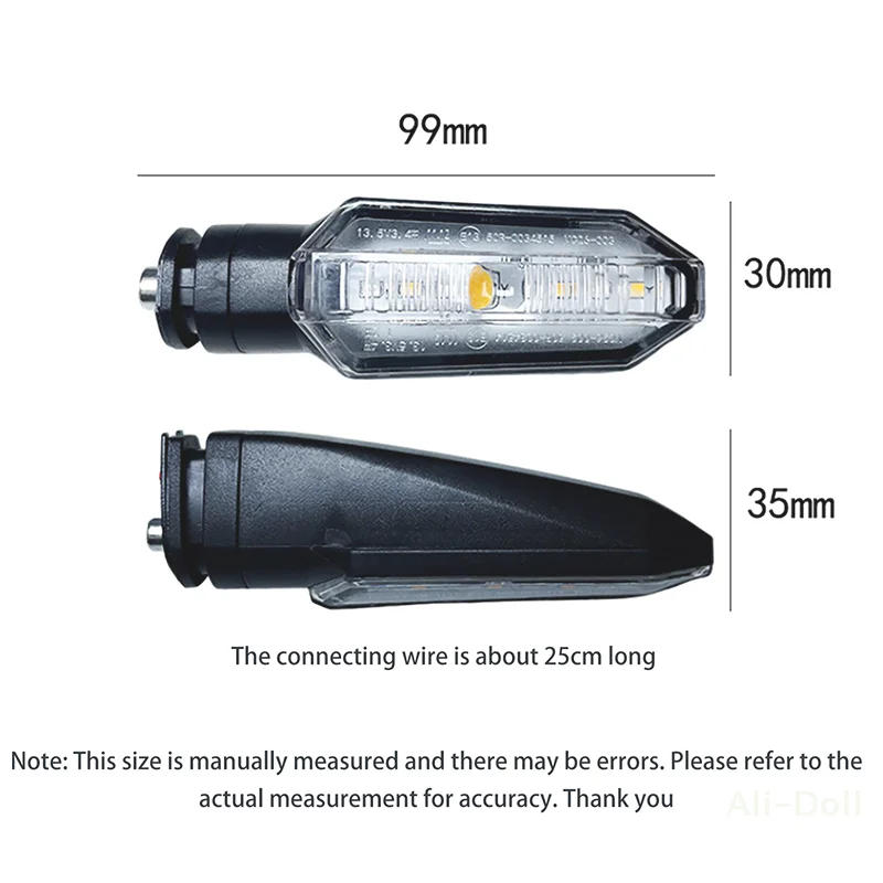 2-Pack 8mm Mini Amber Motorcycle LED Turn Signals - 12V Blinker Lamps, Indicator Accessories
2-Pack 8mm Mini Amber Motorcycle LED Turn Signals - 12V Blinker Lamps, Indicator Accessories