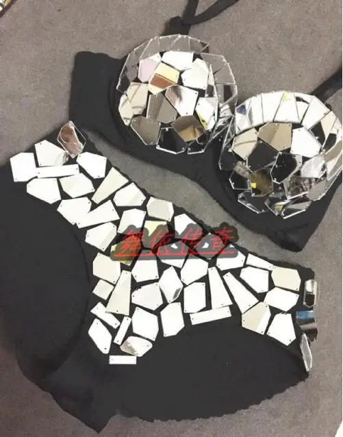 Stage Costumes Women Nightclub Mirror Bra Briefs Sexy Dance Suit DJ Women Underwear
Stage Costumes Women Nightclub Mirror Bra Briefs Sexy Dance Suit DJ Women Underwear