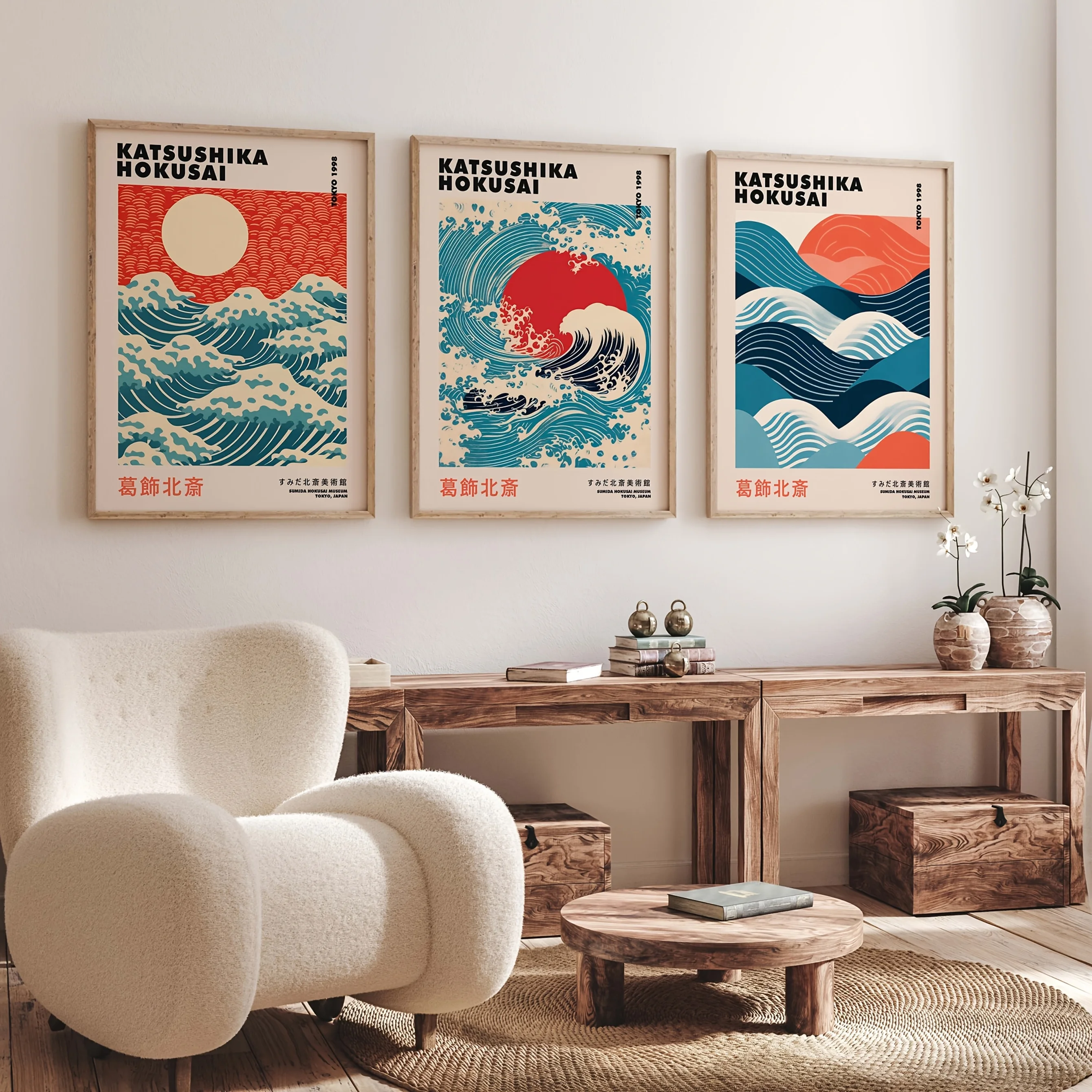 Set of 3 Unframed Japanese Canvas Posters Hokusai Big Wave and Sunrise Living Room Bedroom Dormitory and Home Aesthetic Decor 
Set of 3 Unframed Japanese Canvas Posters Hokusai Big Wave and Sunrise Living Room Bedroom Dormitory and Home Aesthetic Decor