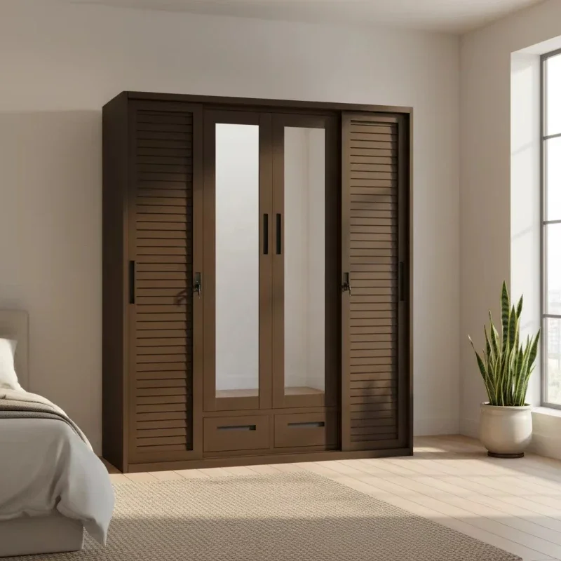Fashion Furniture Home Bedroom Chinese Design Printed Mirror Sliding Four Doors Modern Metal Steel Wardrobe with Drawers
Fashion Furniture Home Bedroom Chinese Design Printed Mirror Sliding Four Doors Modern Metal Steel Wardrobe with Drawers