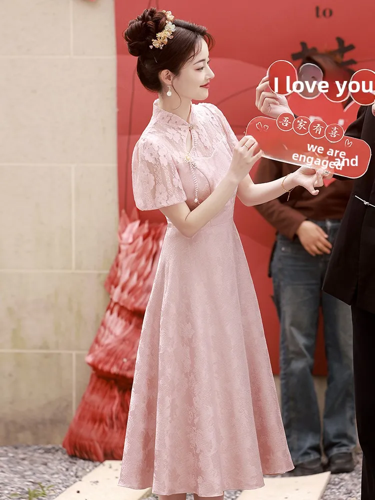 Pink High Waist Qipao Engagement Dress Maternity Formal Wear Summer Wedding Gown plus Size Women Belly Covering Return Home S...
Pink High Waist Qipao Engagement Dress Maternity Formal Wear Summer Wedding Gown plus Size Women Belly Covering Return Home S...