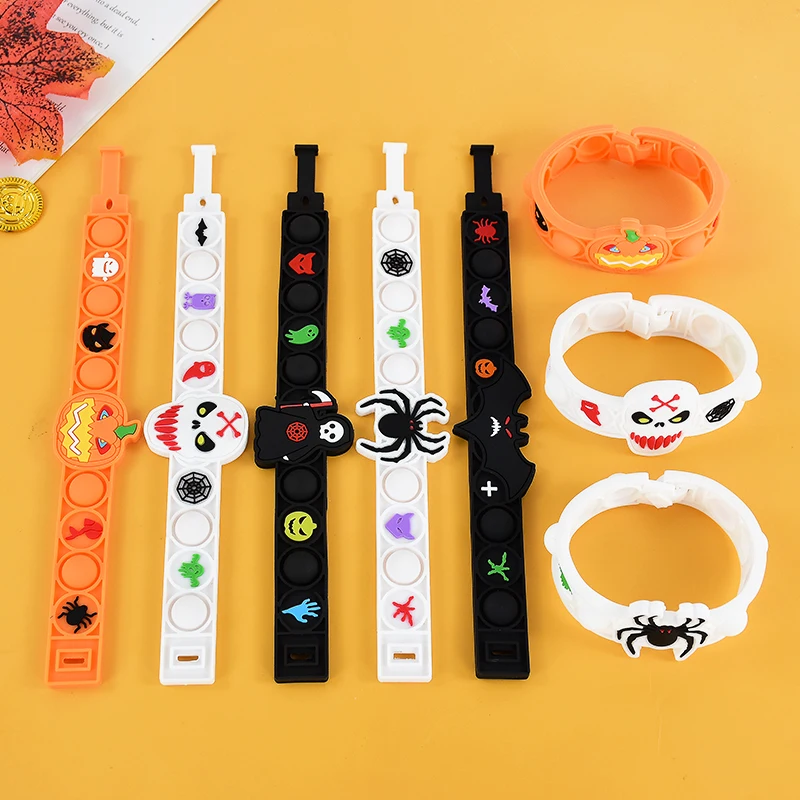 5pcs Pop Stress Relief Sensory Toys Halloween Bubble Bracelets Killer Decompression Wristband Carnival Birthday Party Gift Decor
5pcs Pop Stress Relief Sensory Toys Halloween Bubble Bracelets Killer Decompression Wristband Carnival Birthday Party Gift Decor
