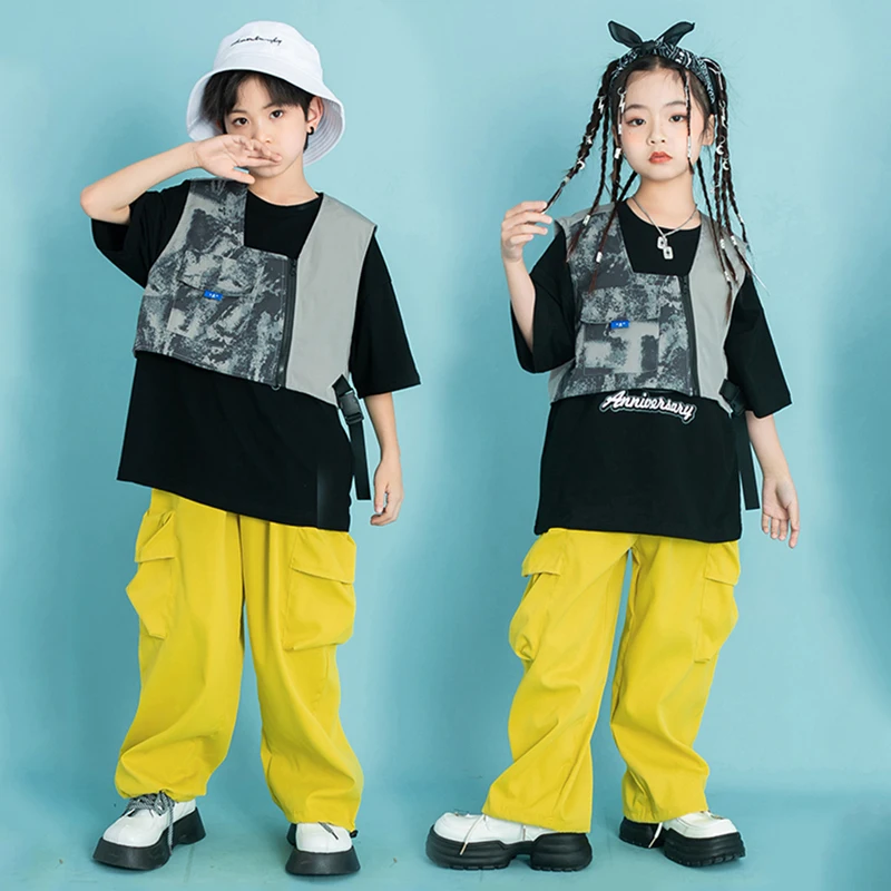 Summer Jazz Dance Stage Costumes For Kids Loose Vest Kpop Clothing Girls Boys Ballroom Hip Hop Dance Perfromance Wear DQS12633
Summer Jazz Dance Stage Costumes For Kids Loose Vest Kpop Clothing Girls Boys Ballroom Hip Hop Dance Perfromance Wear DQS12633