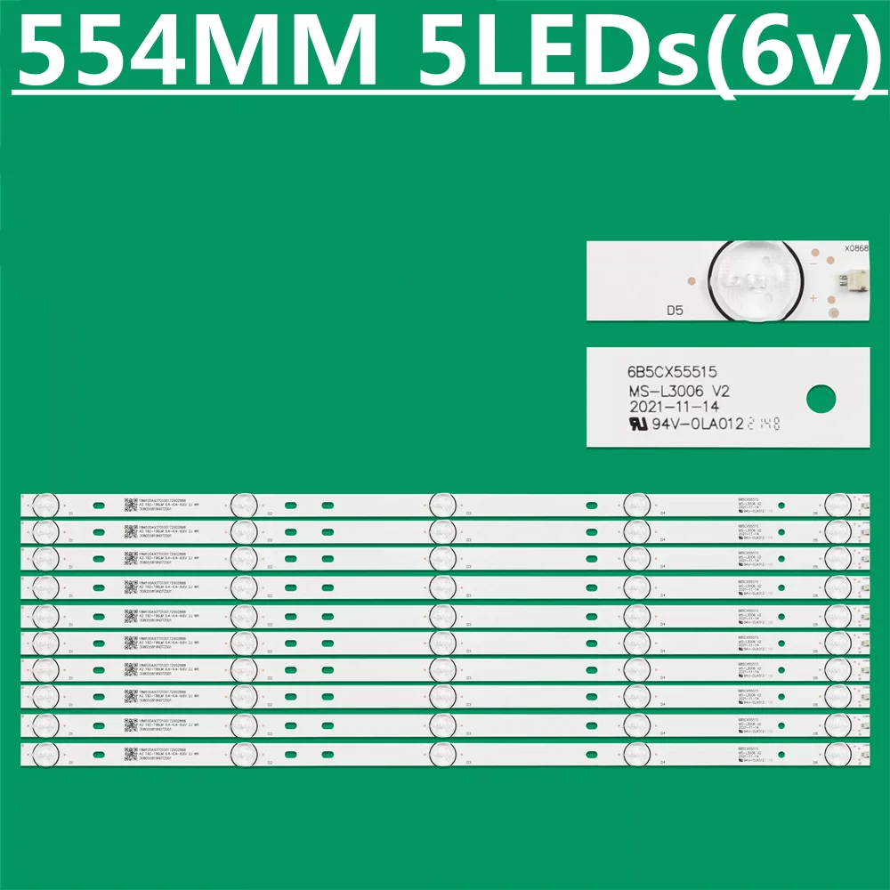 LED Strip 5 Lamps For K58DLX9US MS-L3006 V2 CX580DLEDM JL.D58051330-006AS-M_V 58F2 3080558F20DTZ001 303CX580001E 58PU55STC SM
LED Strip 5 Lamps For K58DLX9US MS-L3006 V2 CX580DLEDM JL.D58051330-006AS-M_V 58F2 3080558F20DTZ001 303CX580001E 58PU55STC SM