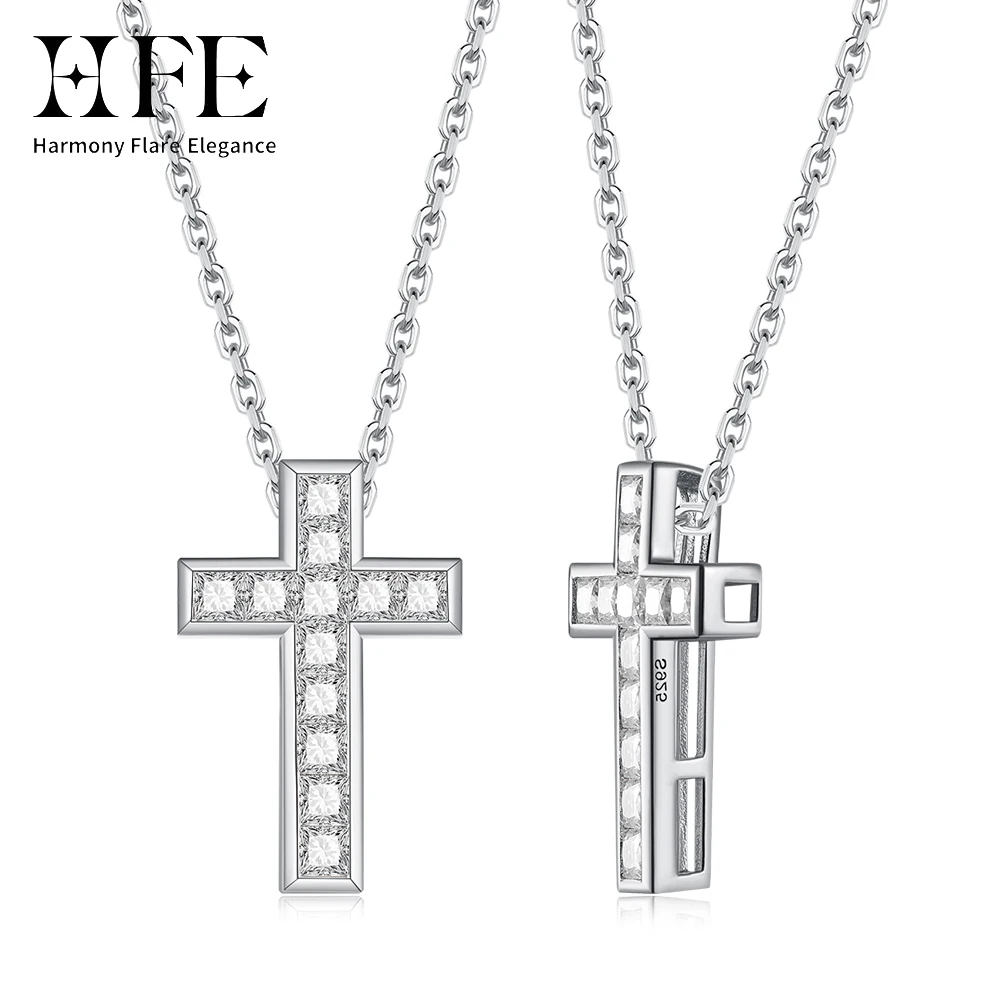 HFE Princess Cut Moissanite Cross Pendant Pure 925 Silver Women's Necklace Exquisite Gift for Her Mother's Day Christmas
HFE Princess Cut Moissanite Cross Pendant Pure 925 Silver Women's Necklace Exquisite Gift for Her Mother's Day Christmas