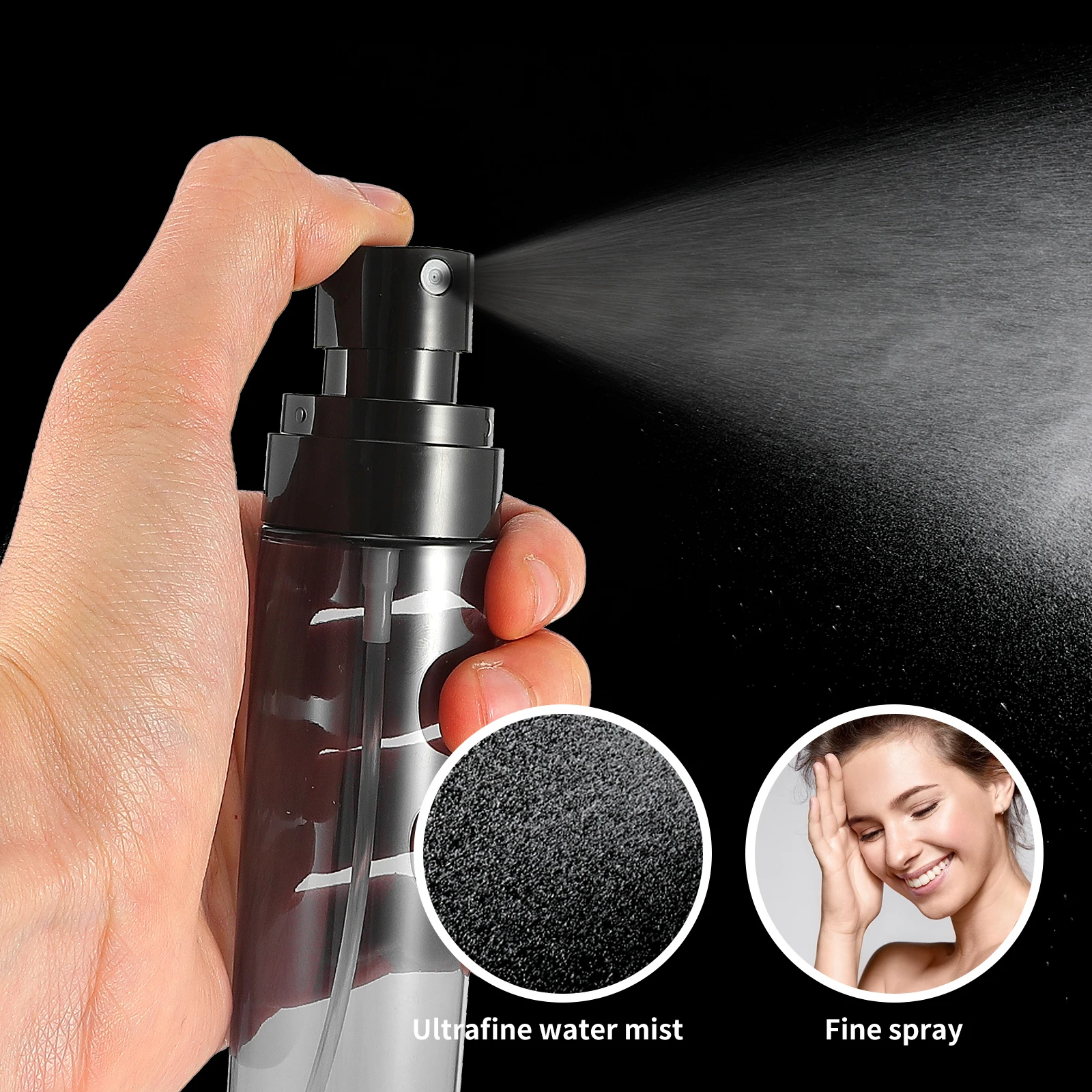 5pcs 100ml Transparent Spray Bottles Black Pump Sunscreen Portable Plastic Refillable Makeup Containers Travel Size
5pcs 100ml Transparent Spray Bottles Black Pump Sunscreen Portable Plastic Refillable Makeup Containers Travel Size