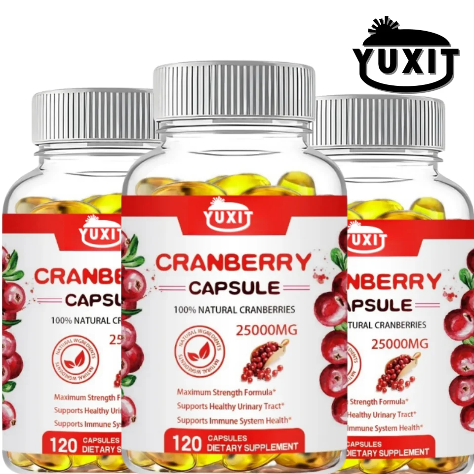 YUXIT Organic Cranberry Extract 25000mg Capsules Vitamin C Supplement GlutenFree 60 EasySwallow Caps
YUXIT Organic Cranberry Extract 25000mg Capsules Vitamin C Supplement GlutenFree 60 EasySwallow Caps