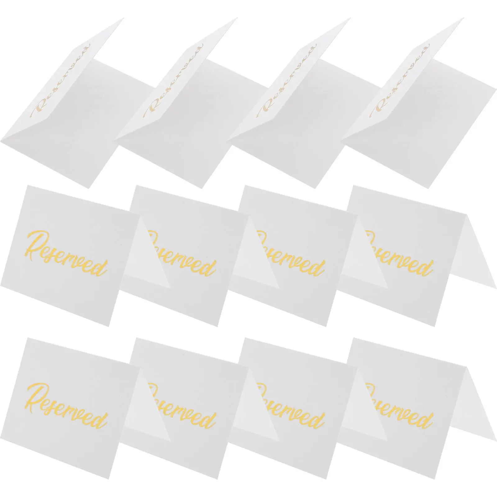 50pcs Reserved Table Cards 3x4inch White Gold Foil Double Sided Printing Stable Tent Design for Wedding Party
50pcs Reserved Table Cards 3x4inch White Gold Foil Double Sided Printing Stable Tent Design for Wedding Party