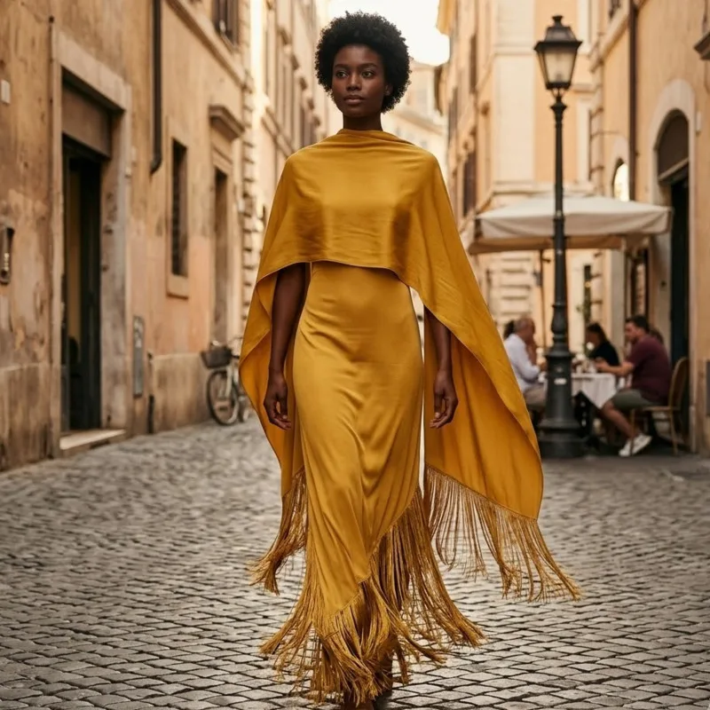 European Fashion Dress Spring Autumn 2026 Solid Color Slim Shawl Fringe Hem Maxi Silhouette For Women Party Evening Date Elegant
European Fashion Dress Spring Autumn 2026 Solid Color Slim Shawl Fringe Hem Maxi Silhouette For Women Party Evening Date Elegant