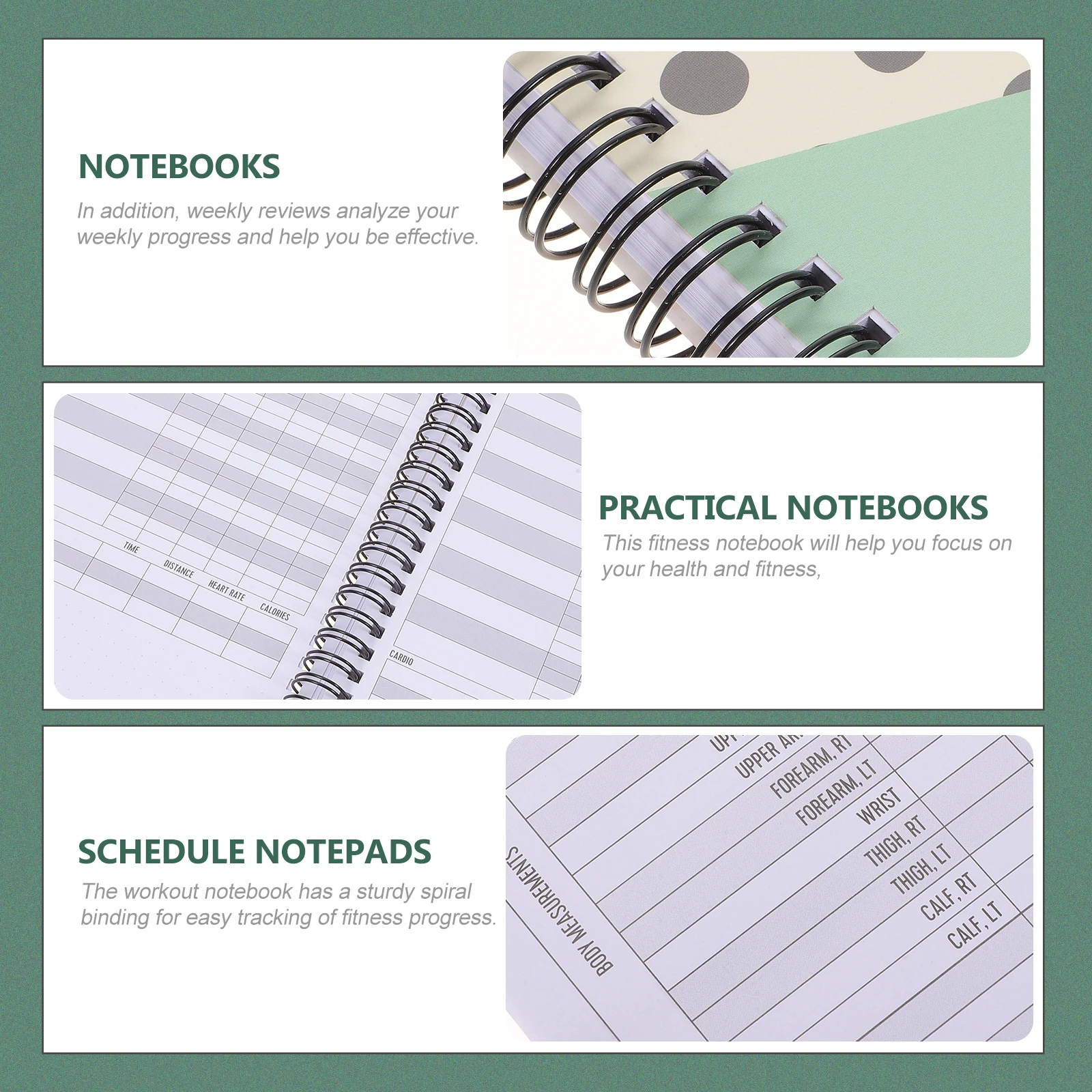 Exercise Fitness Notebook Planner Notepad Gym Workout Tracker Journal for Men Women A5 Size Spiral Binding Health Diary
Exercise Fitness Notebook Planner Notepad Gym Workout Tracker Journal for Men Women A5 Size Spiral Binding Health Diary