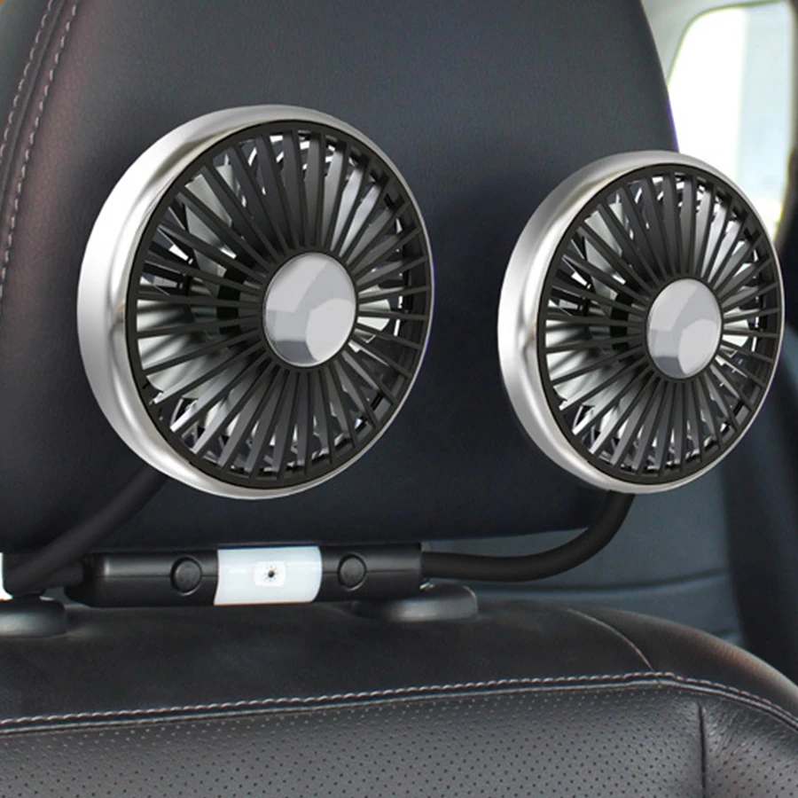 Powerful 360° Rotatable 3 Speed Dual Heads Car Back Seat Headrest Rotatable Independent Control 5V Mini Cooling Fan
Powerful 360° Rotatable 3 Speed Dual Heads Car Back Seat Headrest Rotatable Independent Control 5V Mini Cooling Fan