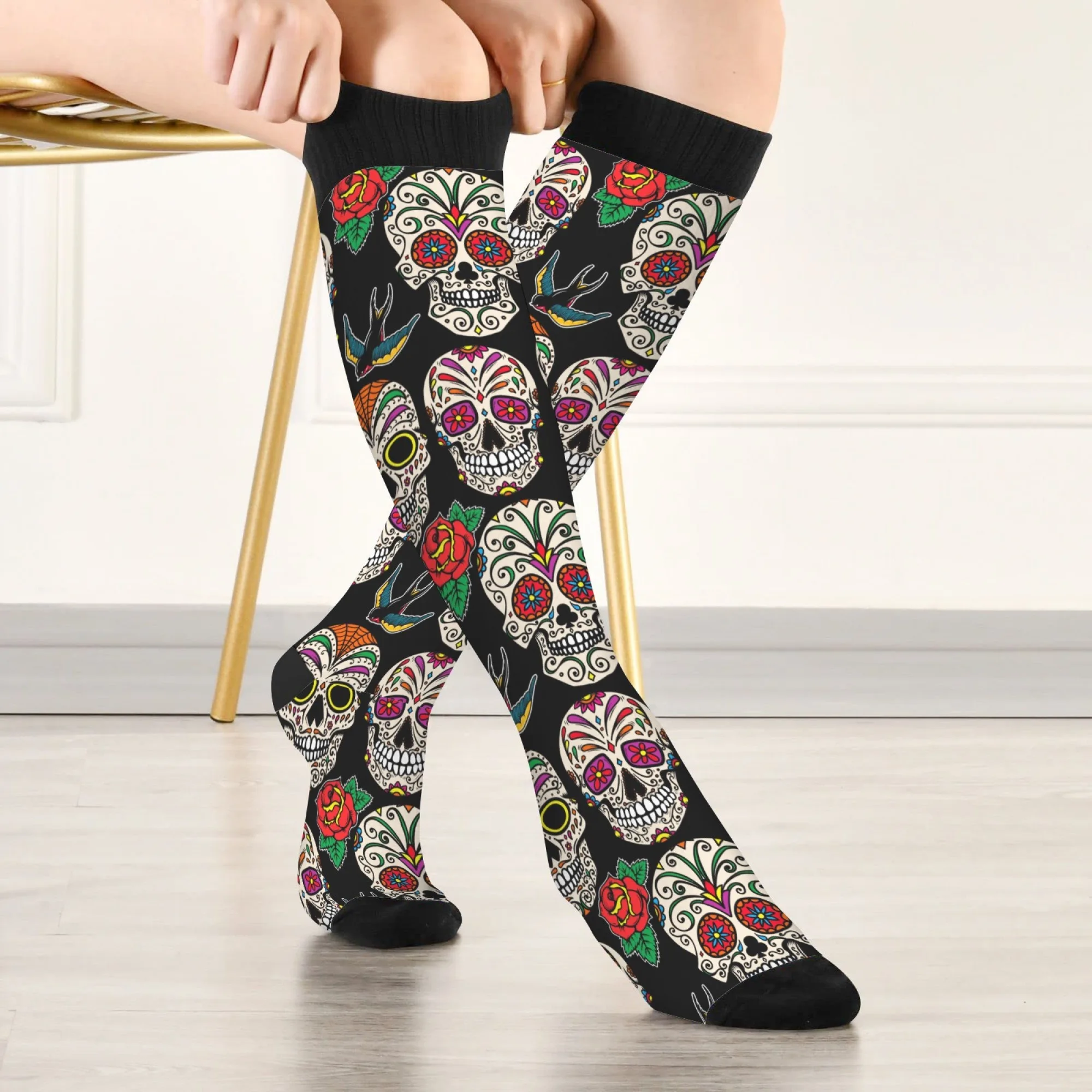 Rose Sugar Skull Novelty Stockings Unisex Funny Day of the Dead Socks Retro Style Casual Fashion Socks Comfortable Warm Non-slip
Rose Sugar Skull Novelty Stockings Unisex Funny Day of the Dead Socks Retro Style Casual Fashion Socks Comfortable Warm Non-slip