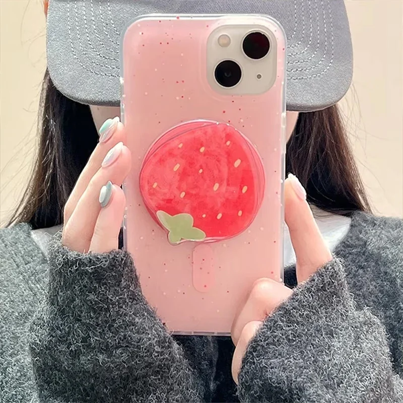 Korean Cute Strawberry Magnetic Holder Grip Tok Phone Stand Bracket Support For iPhone 16 15 Pro Max For Pad Magsafe Smart Tok
Korean Cute Strawberry Magnetic Holder Grip Tok Phone Stand Bracket Support For iPhone 16 15 Pro Max For Pad Magsafe Smart Tok