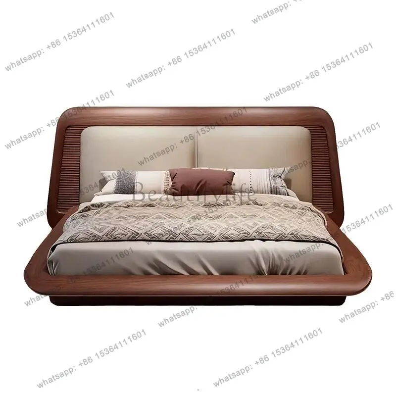 8Light luxury black walnut solid wood bed modern minimalist master bedroom soft bag double bed board Italian minimalist
8Light luxury black walnut solid wood bed modern minimalist master bedroom soft bag double bed board Italian minimalist