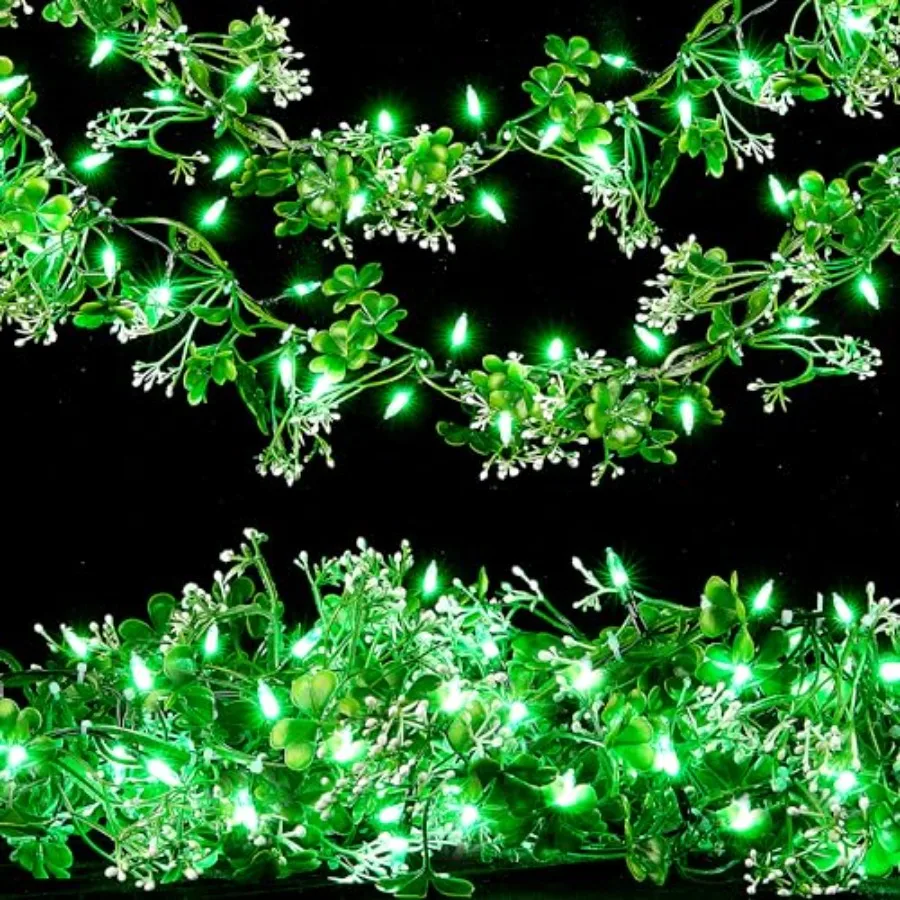 Pack 9.85 Feet St Patrick's Day Garland with 50 LED Green Lights Battery Operated Irish Garland String Lights with 8 Lighting M
Pack 9.85 Feet St Patrick's Day Garland with 50 LED Green Lights Battery Operated Irish Garland String Lights with 8 Lighting M