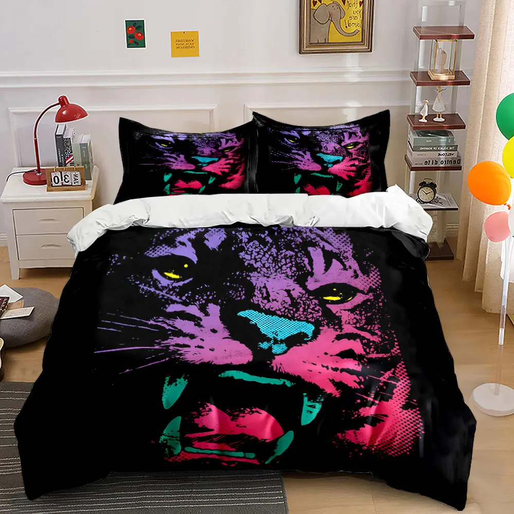 Colorful roaring tiger illustration Print Bedding Set 1 Duvet Cover 2 Pillowcases for Adult and Children Luxury Gift Full Size
Colorful roaring tiger illustration Print Bedding Set 1 Duvet Cover 2 Pillowcases for Adult and Children Luxury Gift Full Size