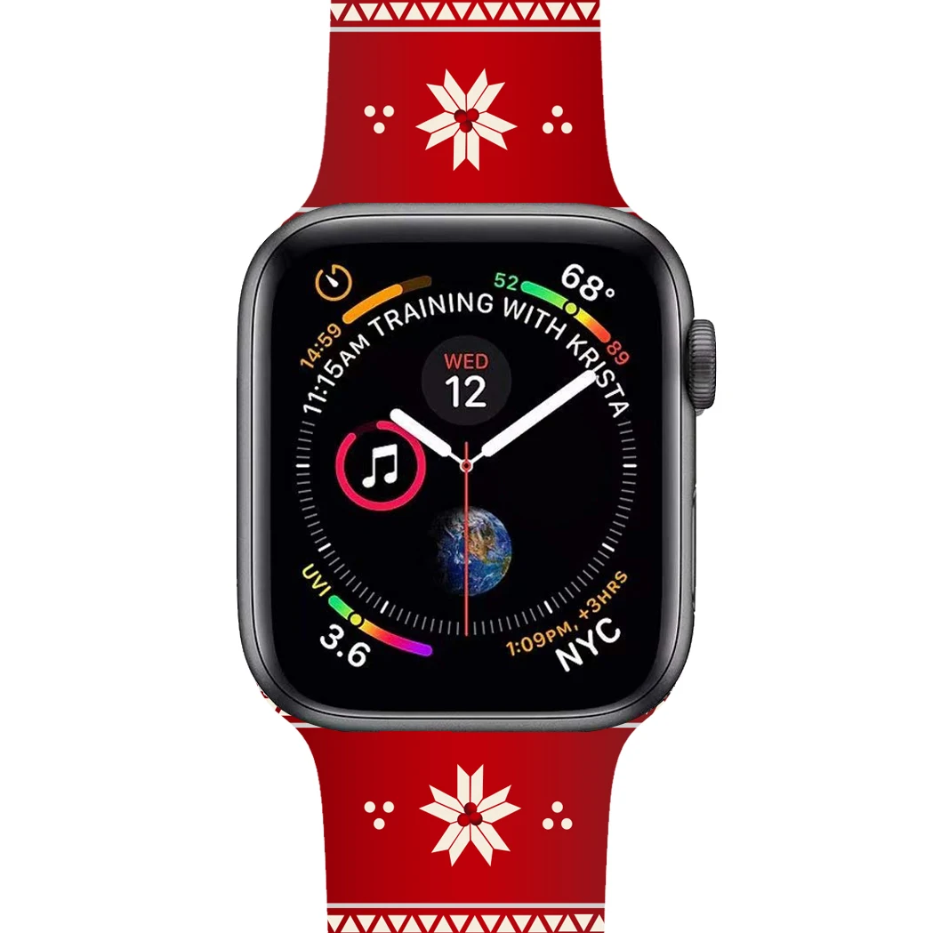 Christmas print strap suitable for Apple Watch Ultra 49mm 46 45 44 42 40 38mm festive silicone strap for iwatch series S10 9 8
Christmas print strap suitable for Apple Watch Ultra 49mm 46 45 44 42 40 38mm festive silicone strap for iwatch series S10 9 8