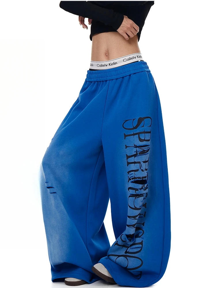 American Style Casual Loose Wide Leg Sport Sweatpants Men Women Hole Letter Print Drawstring Dancing Straight Tube Long Pants
American Style Casual Loose Wide Leg Sport Sweatpants Men Women Hole Letter Print Drawstring Dancing Straight Tube Long Pants