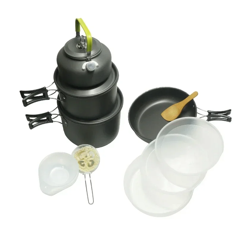 Camping Cookware Set Portable Cookware Kit Outdoor Pot Cooking Water Kettle Pan Set Tableware Hiking Picnic Equipment
Camping Cookware Set Portable Cookware Kit Outdoor Pot Cooking Water Kettle Pan Set Tableware Hiking Picnic Equipment