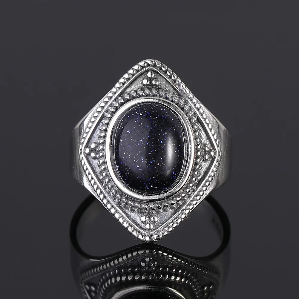 Vintage 8x10MM Natural Oval Blue Sandstone Rings S925 Silver Fine Jewelry for Women Anniversary Party Birthday Gift
Vintage 8x10MM Natural Oval Blue Sandstone Rings S925 Silver Fine Jewelry for Women Anniversary Party Birthday Gift