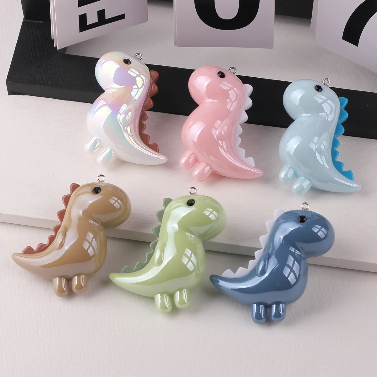6PCS Cute Cartoon Acrylic Dinosaur AB Plating and Glossy Varnish Finishing Charms Accessory For Crafts Key Chain Bag Decoration
6PCS Cute Cartoon Acrylic Dinosaur AB Plating and Glossy Varnish Finishing Charms Accessory For Crafts Key Chain Bag Decoration