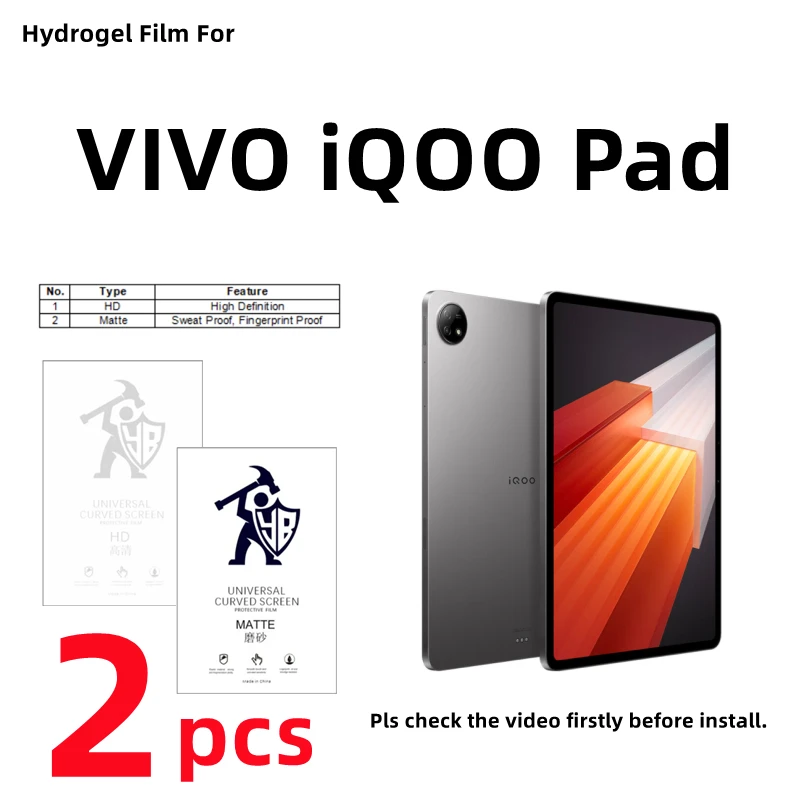 2pcs HD Hydrogel Film For VIVO iQOO Pad Matte Screen Protector For VIVO iQOO Pad Clear/Frosted Full Cover Protective Film
2pcs HD Hydrogel Film For VIVO iQOO Pad Matte Screen Protector For VIVO iQOO Pad Clear/Frosted Full Cover Protective Film