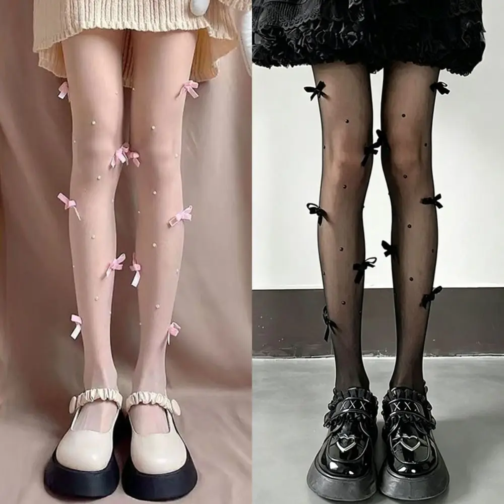 Sweet Butterfly Knot Pearl Stockings Pearl Embroidery Velvet Bow Pantyhose Leg Shaping Breathable Fabric Nylon Stockings
Sweet Butterfly Knot Pearl Stockings Pearl Embroidery Velvet Bow Pantyhose Leg Shaping Breathable Fabric Nylon Stockings