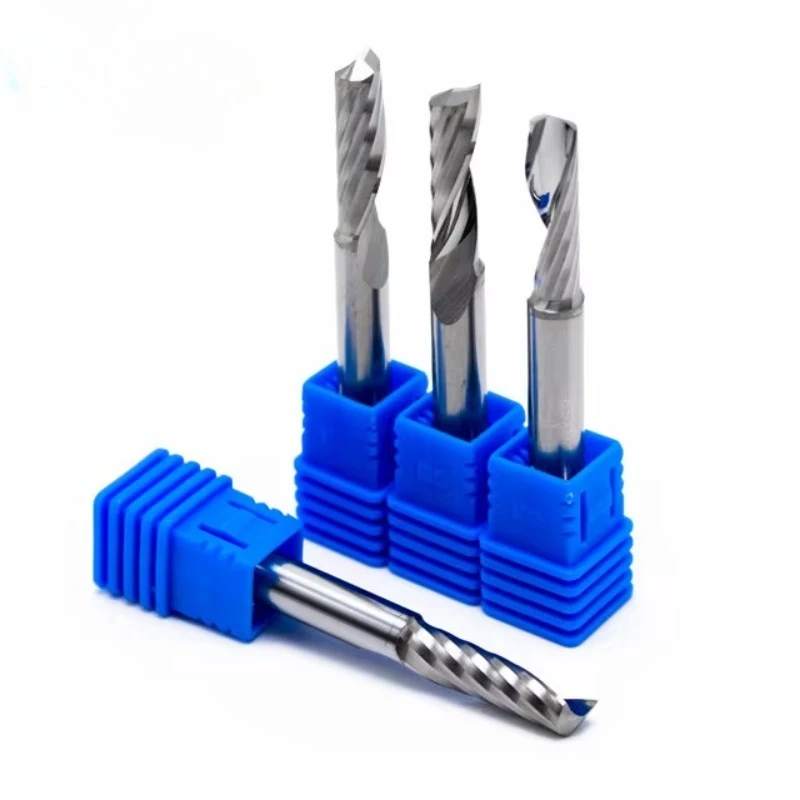 Solid carbide CNC end mills, CNC engraving tools, suitable for woodworking, 10 pieces per box.
Solid carbide CNC end mills, CNC engraving tools, suitable for woodworking, 10 pieces per box.