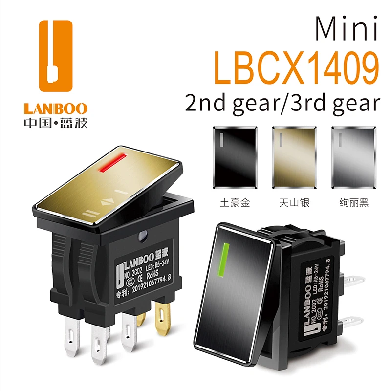 LANBOO 14mm*9mm Series 7Amp High Current Rocker Switch ON-OFF-ON 2/3Position 4/6Pin KCD1 With Red/Green Light 12V24V220V
LANBOO 14mm*9mm Series 7Amp High Current Rocker Switch ON-OFF-ON 2/3Position 4/6Pin KCD1 With Red/Green Light 12V24V220V