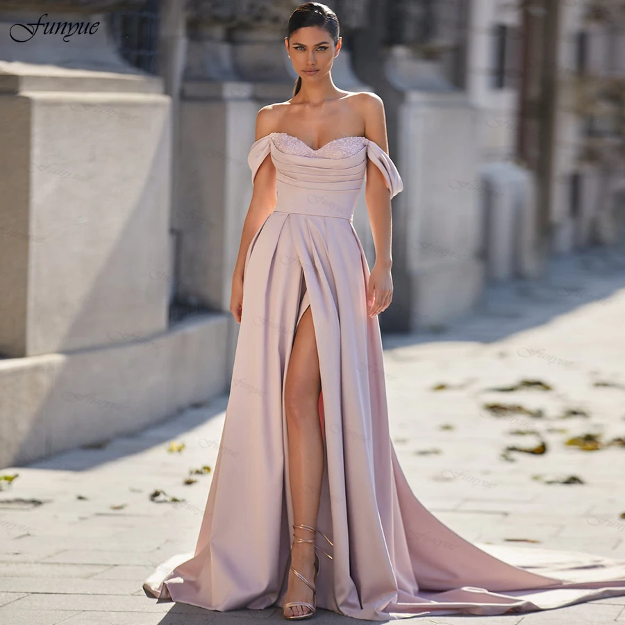 Pink Princess Sweetheart Evening Dresses Long Vestidos De Fiesta Thigh Slit Off Shoulder Prom Dress Formal Gowns Women Elegant
Pink Princess Sweetheart Evening Dresses Long Vestidos De Fiesta Thigh Slit Off Shoulder Prom Dress Formal Gowns Women Elegant