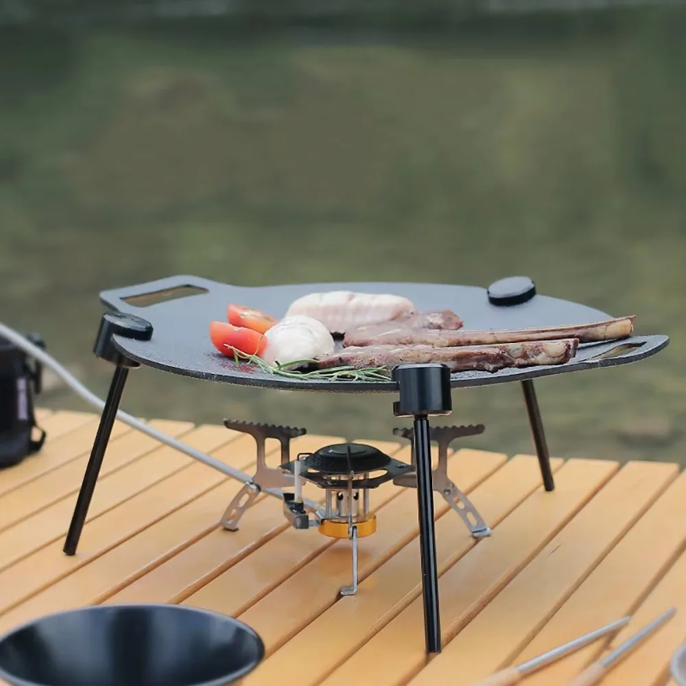 A Set Adjustable Triangular Bracket Portable Sturdy Detachable Pot Rack Multifunctional Heat-Resistant Outdoor BBQ Bracket