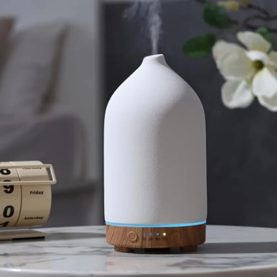 200ML Ceramic Essential Oil Diffuser - Ultrasonic Aromatherapy and Humidifier with 7-Color LED Lights, Auto Shut-Off, Wood Grai
200ML Ceramic Essential Oil Diffuser - Ultrasonic Aromatherapy and Humidifier with 7-Color LED Lights, Auto Shut-Off, Wood Grai