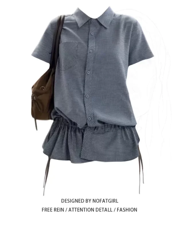 plus Size Korean Style Retro Short Sleeve Shirt Women's Summer New Design Waist Cinching Slimming Versatile Women's Shirt
plus Size Korean Style Retro Short Sleeve Shirt Women's Summer New Design Waist Cinching Slimming Versatile Women's Shirt
