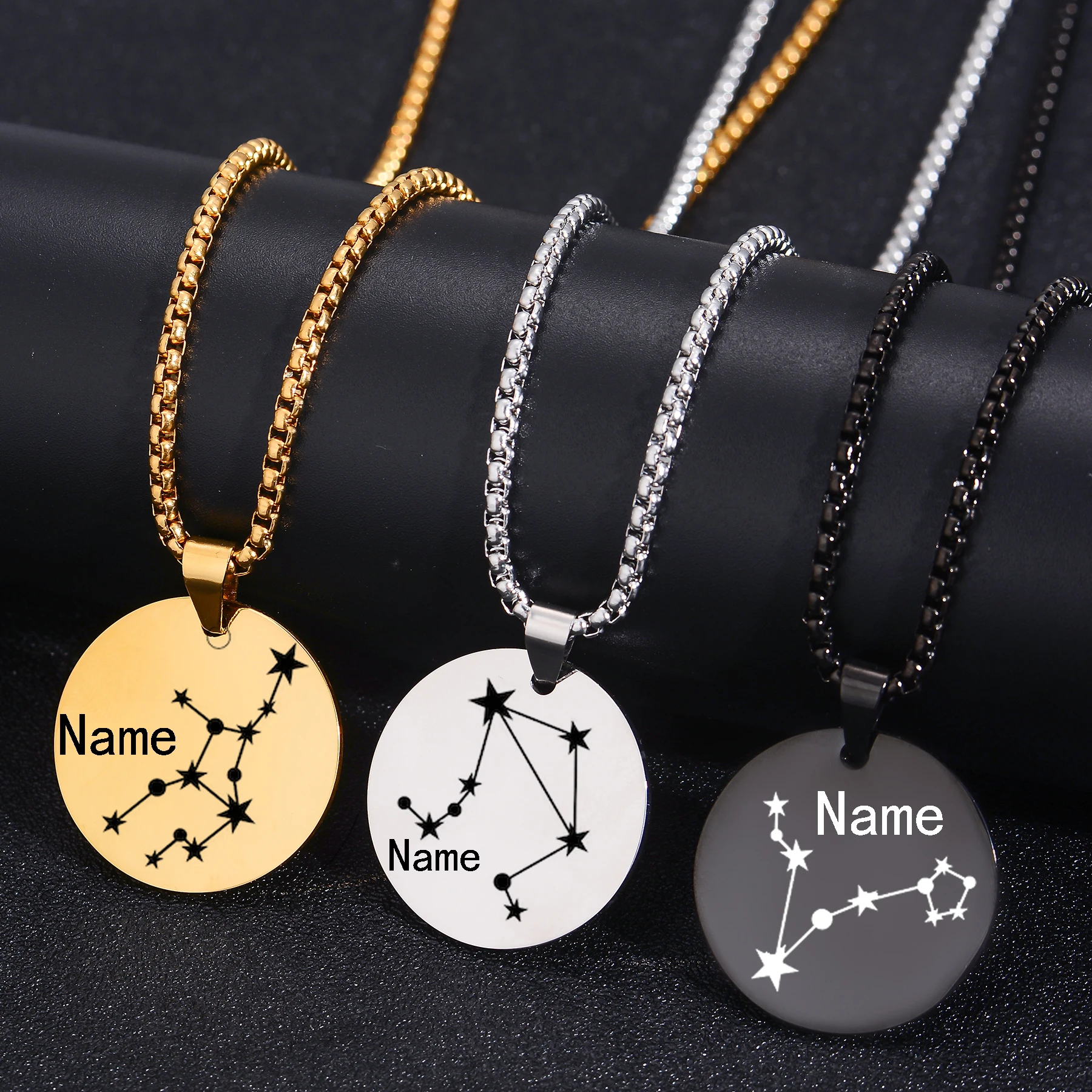 Custom Women's Constellation Necklace Stainless Steel Zodiac Jewelry Astrology Coin Horoscope Pendant Necklace
Custom Women's Constellation Necklace Stainless Steel Zodiac Jewelry Astrology Coin Horoscope Pendant Necklace