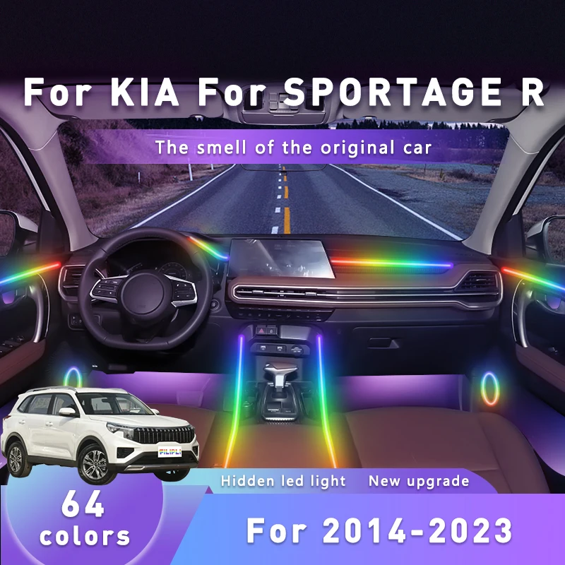 FILIPLI For KIA SPORTAGE R For 2014-2023 Bluetooth Controlled Car Interior Light Strip 64 RGB Colour Acrylic Night Driving Light
FILIPLI For KIA SPORTAGE R For 2014-2023 Bluetooth Controlled Car Interior Light Strip 64 RGB Colour Acrylic Night Driving Light