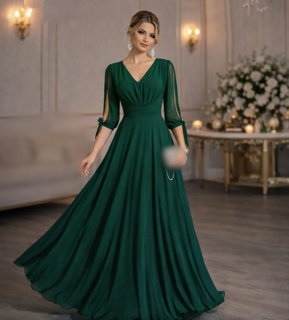 Customized Party Mother Of The Bride Gown Pleat V-neck A-line Long Dresses Wedding Party Dress Classic
Customized Party Mother Of The Bride Gown Pleat V-neck A-line Long Dresses Wedding Party Dress Classic