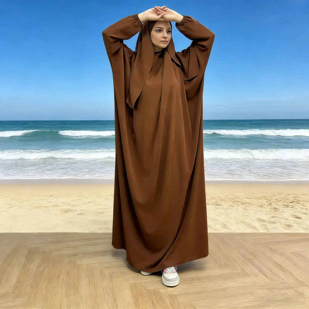 Muslim One Piece Jalabiya with Niqab Straps Ruffle Cuff Lightweight Breathable Nida EID Ramadan Muslim Islamic Prayer Dress 2025
Muslim One Piece Jalabiya with Niqab Straps Ruffle Cuff Lightweight Breathable Nida EID Ramadan Muslim Islamic Prayer Dress 2025