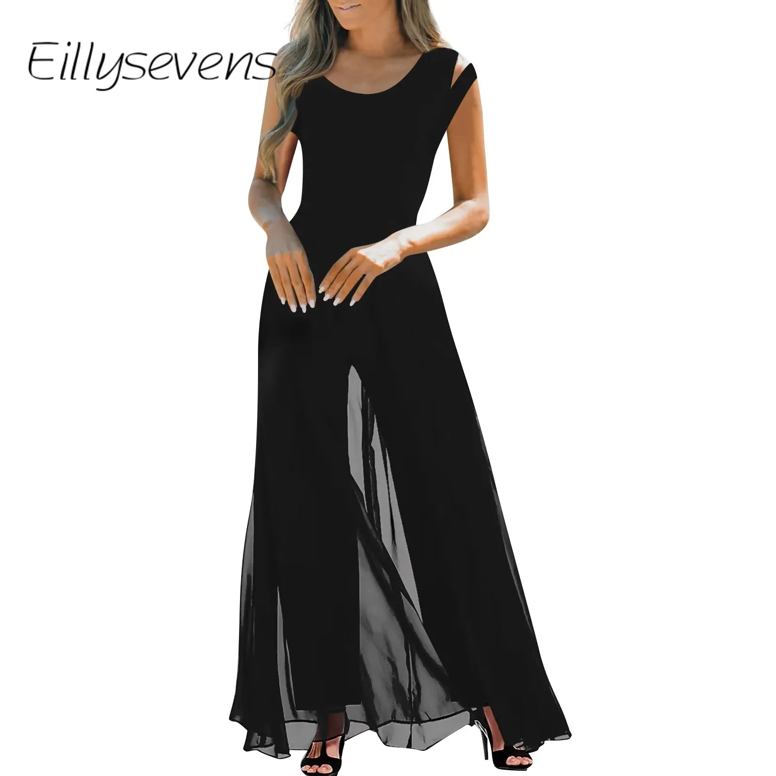 Summer Women'S Overlay Jumpsuit Sexy Alluring Casual Sleeveless High Waist Jumpsuit Round Neck Chiffon Loose Long Pants Romper
Summer Women'S Overlay Jumpsuit Sexy Alluring Casual Sleeveless High Waist Jumpsuit Round Neck Chiffon Loose Long Pants Romper