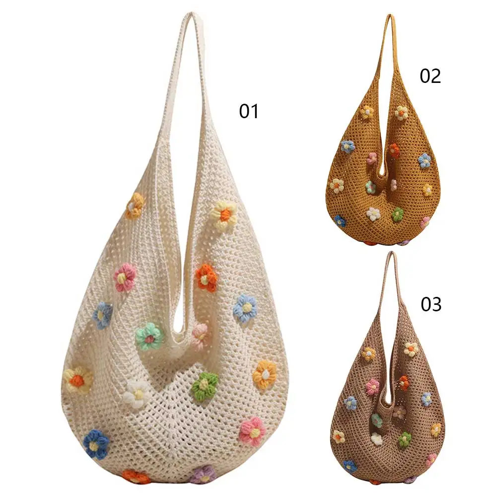 Women Flower Knitted Shoulder Bag Fashion Tote Handbag Lightweight Summer Beach Bag Casual Top Handle Bag Outdoor Travel Bag
Women Flower Knitted Shoulder Bag Fashion Tote Handbag Lightweight Summer Beach Bag Casual Top Handle Bag Outdoor Travel Bag