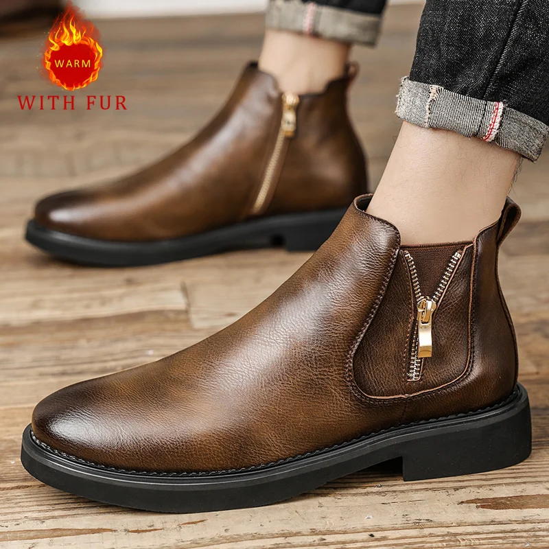 Autumn and winter men's boots Minimalist British fashion style Business Office Outdoor Warm Leather Shoe Classic Black Brown
Autumn and winter men's boots Minimalist British fashion style Business Office Outdoor Warm Leather Shoe Classic Black Brown