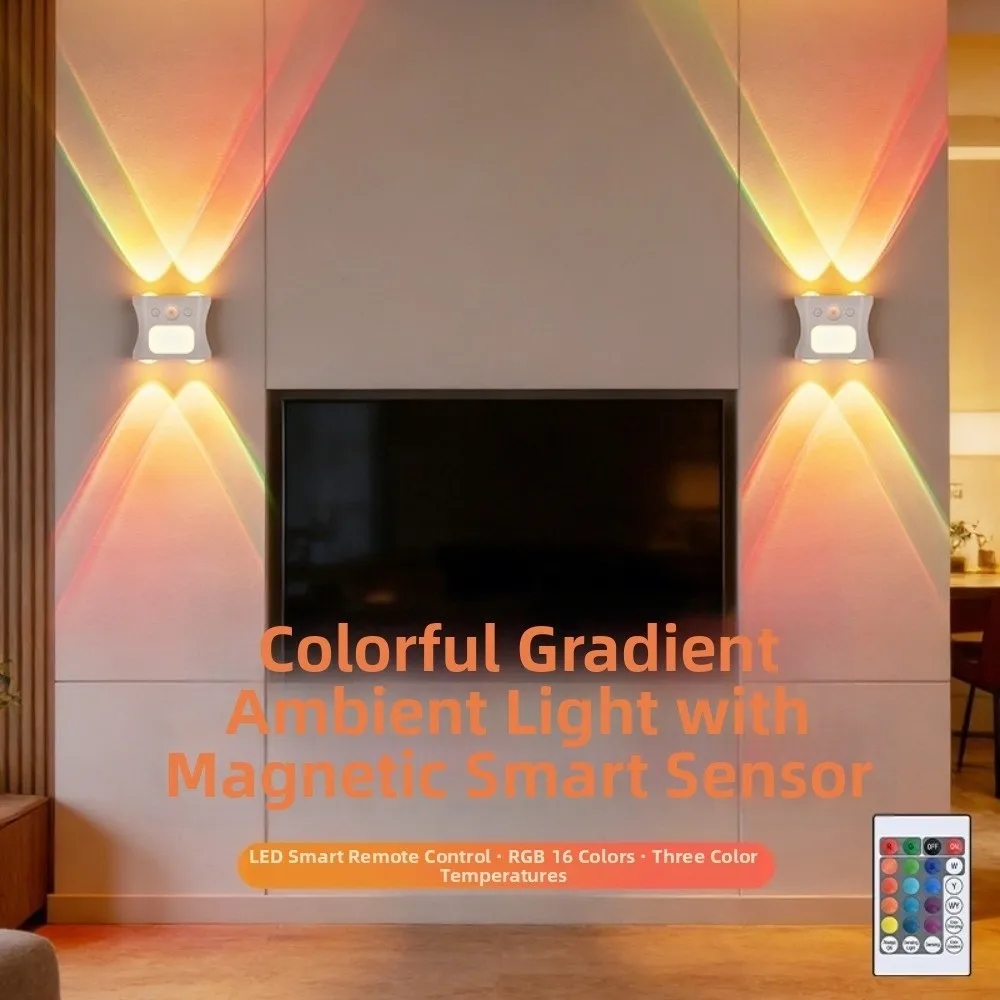 Rechargeable Human Body Sensor Wall Lamp Intelligent with Remote Control Motion Sensor Night Light RGB 16 Colors Dimmable
Rechargeable Human Body Sensor Wall Lamp Intelligent with Remote Control Motion Sensor Night Light RGB 16 Colors Dimmable