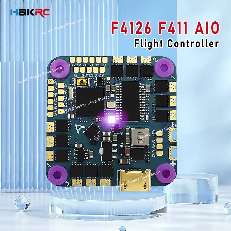 HAKRC F4126 F411 AIO Flight Controller - ICM42688, BLHELI_S 20A/40A ESC, Built-in OSD/Barometer/Current Sensor - 2-6S Compatible
HAKRC F4126 F411 AIO Flight Controller - ICM42688, BLHELI_S 20A/40A ESC, Built-in OSD/Barometer/Current Sensor - 2-6S Compatible
