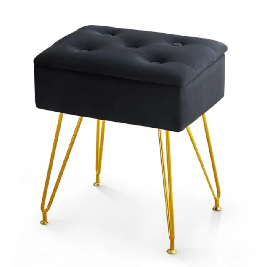 Vanity Stool with Storage Velvet Makeup Stool with Flip Top Square Ottoman Chair with Metal Legs and Adjustable Feet for Bedroo
Vanity Stool with Storage Velvet Makeup Stool with Flip Top Square Ottoman Chair with Metal Legs and Adjustable Feet for Bedroo